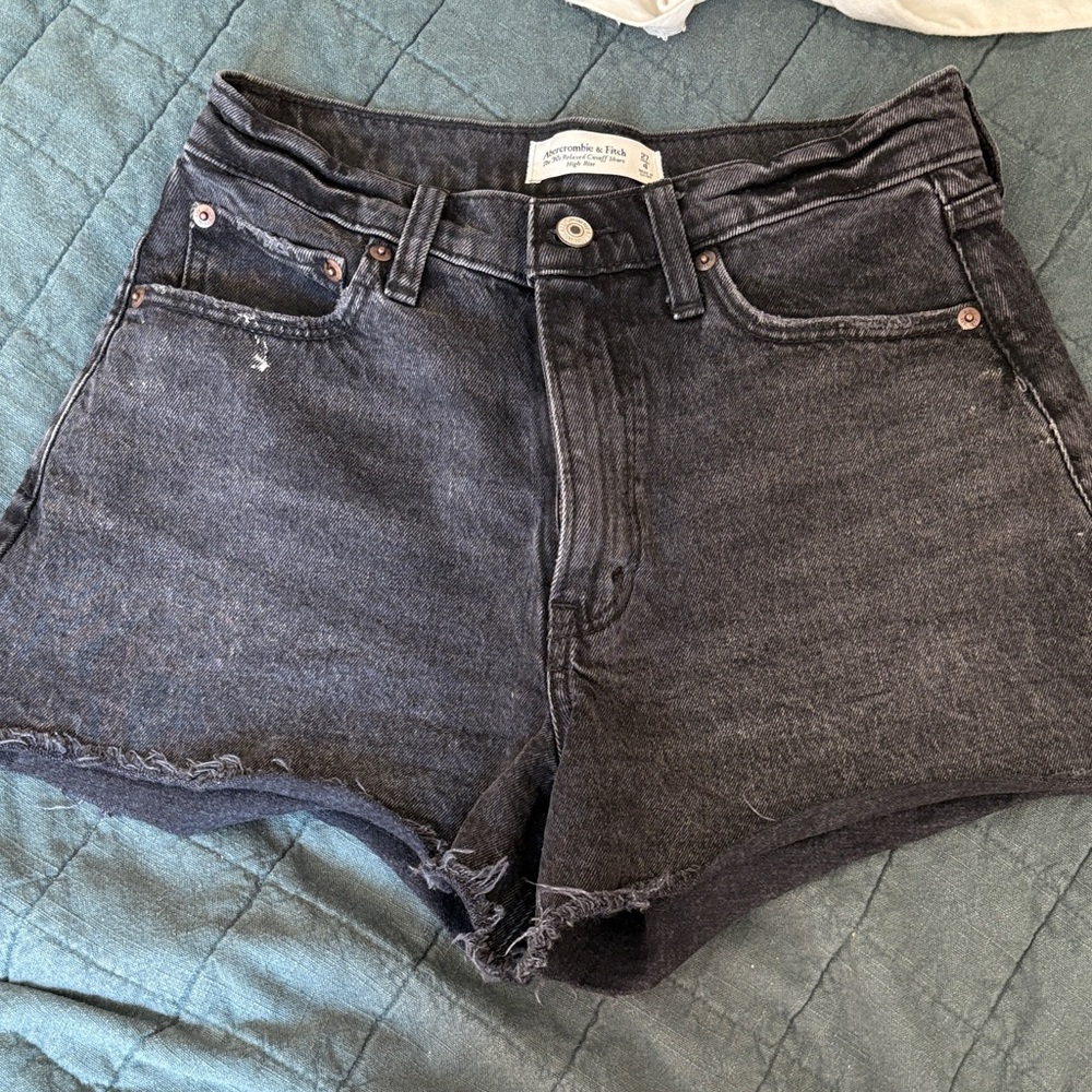 Abercrombie & Fitch washed black jean  shorts
